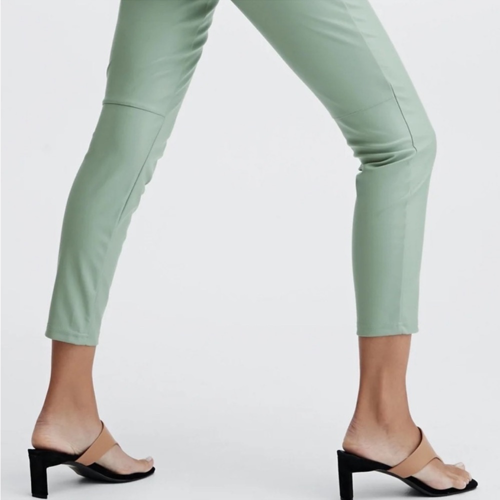 FABLETICS Pastel Green Vegan Leather High-Waisted Legging size L - Picture 2 of 10